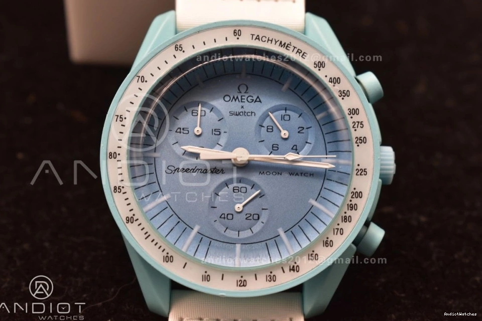 Quartz Nylon Strap Mission Flexible x Bioceramic Uranus to Omega on Swatch Moonwatch 1178 0903